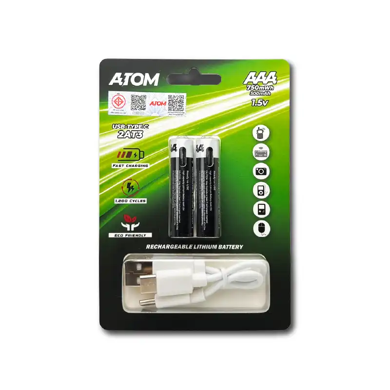 ถ่านชาร์จ Atom AT3 AAA